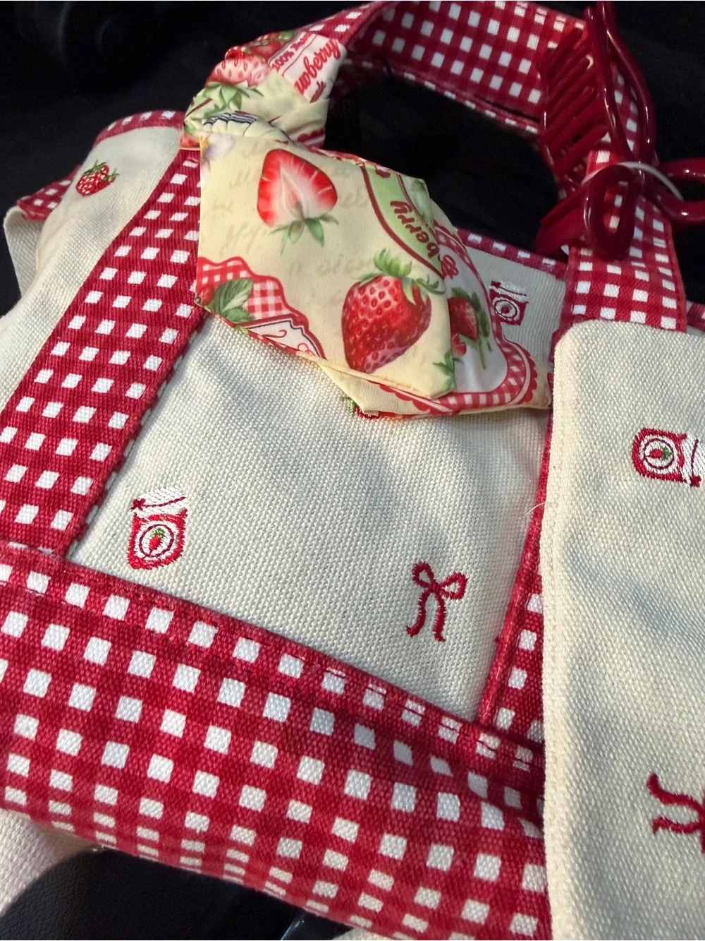 Madden Girl Red & Cream Strawberry Print Baby Bag